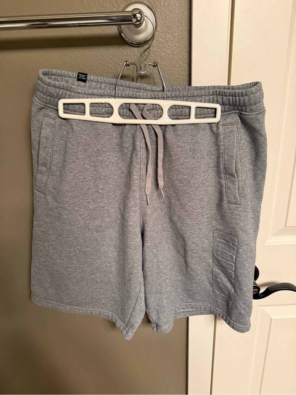 Puma Gray Athletic Fleece Drawstring Shorts